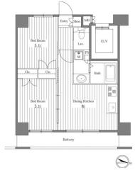 グランシャルム広尾平面図
